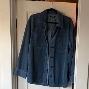Madewell Slate Blue Corduroy Shirt Jacket